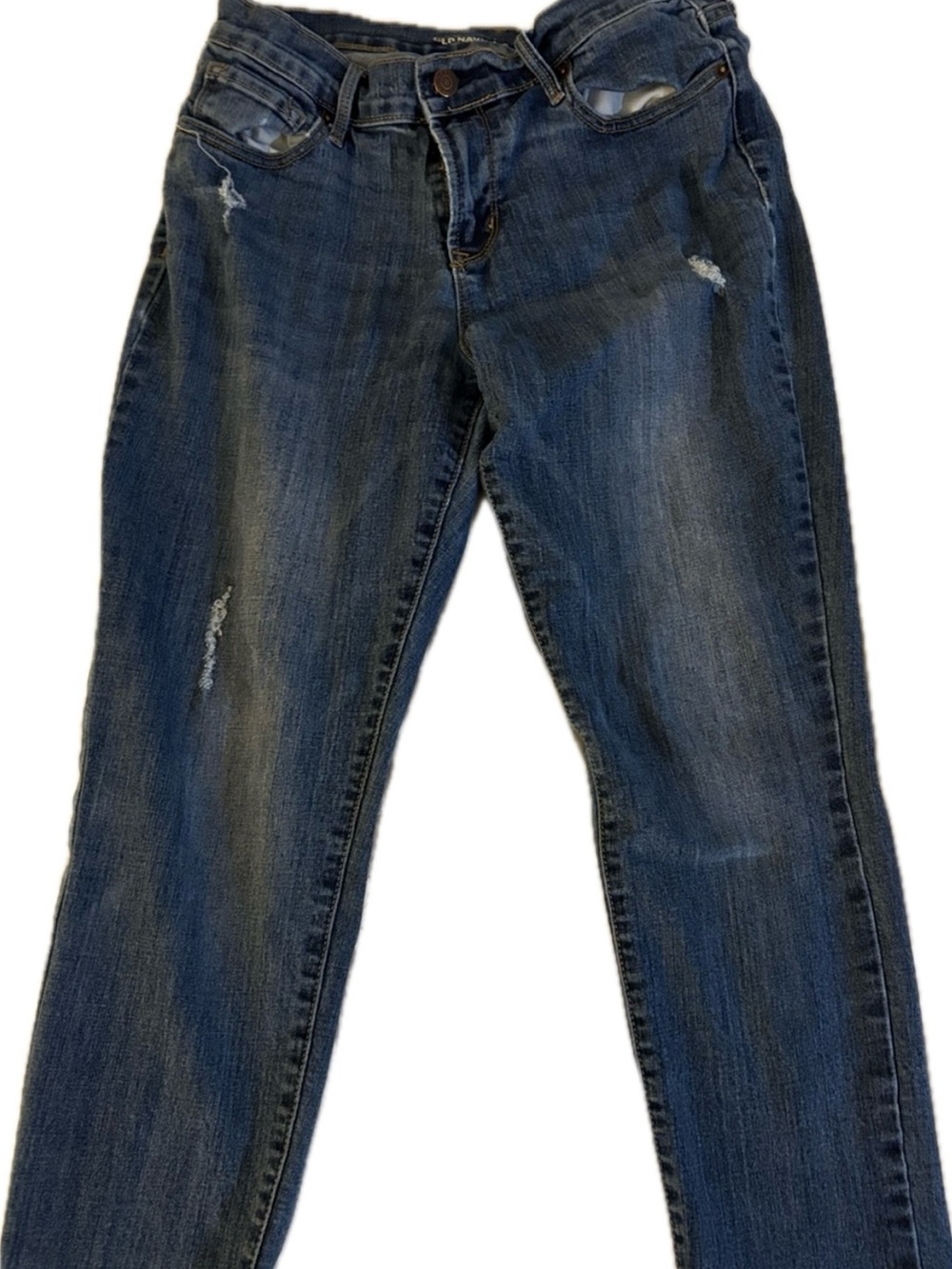 Old Navy Women's Curvy Profile Tapered Jeans with Light Distress